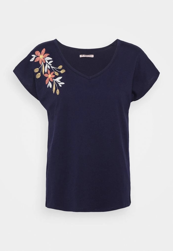 T-Shirt ANNA FIELD Anna Field Print T-shirt Bleu Marine Femme | GTU-4661695